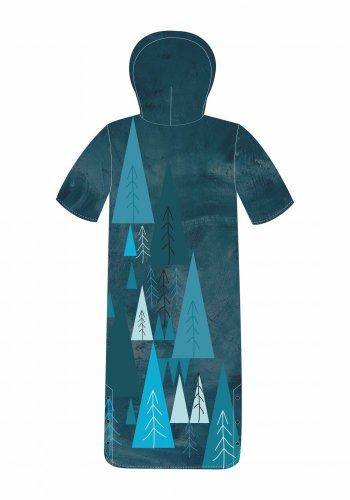 Dlouhá vesta prošívaná - Duch lesa - Varianta: S kapucí, Velikost: S