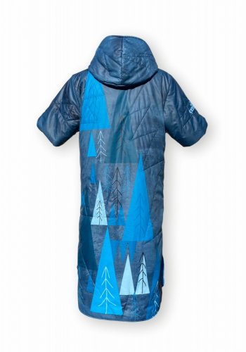 Dlouhá vesta prošívaná - Duch lesa - Varianta: Bez kapuce, Velikost: XS
