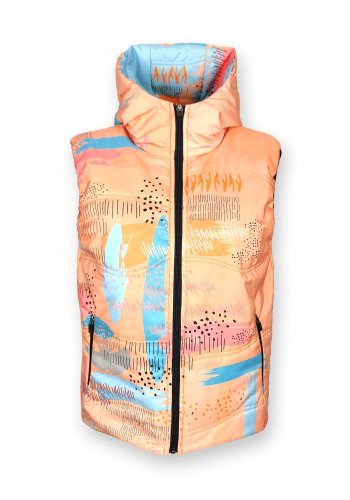 Warm vest - Clouds - orange