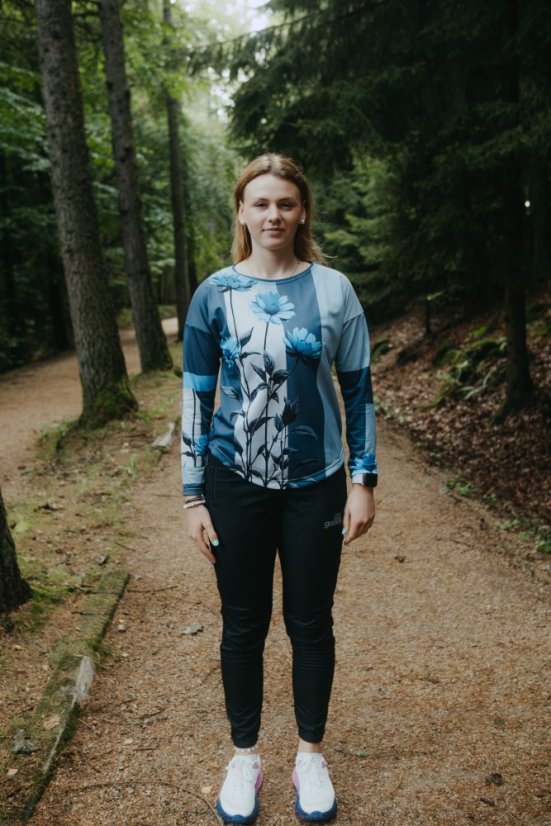 Triko dlouhý rukáv - Pomněnka - Varianta: Síťovina, Velikost: L