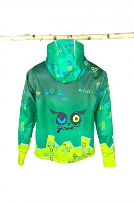 Bunda Softshell Čtverečky a Kolečka - Zelená - Velikost: 140 - 146