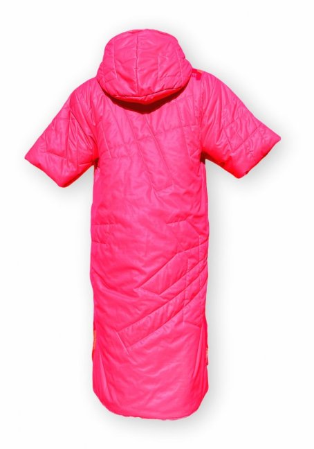 Dlouhá vesta prošívaná - Podzim - Růžová - Varianta: Bez kapuce, Velikost: XL