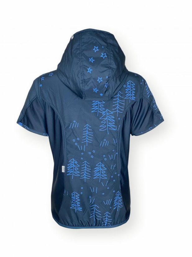 Vesta prošívaná - Kreslené hory - Varianta: S kapucí, Velikost: 116 - 122