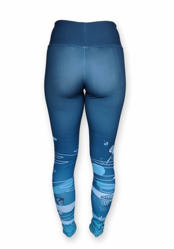 Legíny - Listí tyrkys - Varianta: Slabší, Velikost: XXL