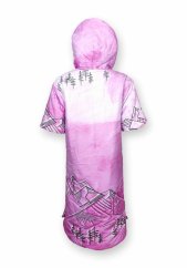 Dlouhá vesta prošívaná - Kopce - růžová