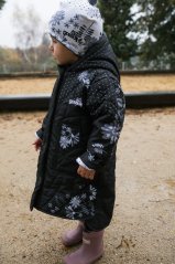 Prošívaný kabát - Zimní květy