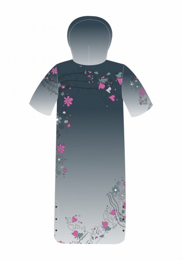 Dlouhá vesta prošívaná - Srdíčková - Varianta: S kapucí, Velikost: XS