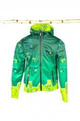 Bunda Softshell Čtverečky a Kolečka - Zelená