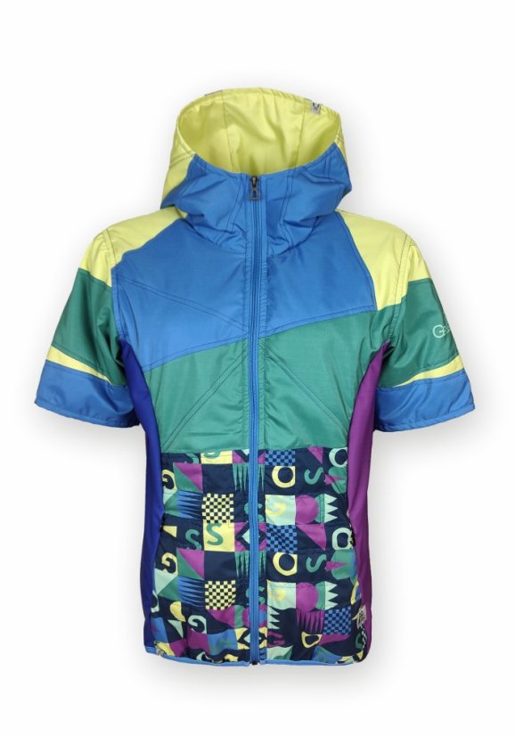 Vesta prošívaná - Písmenka - Varianta: S kapucí, Velikost: 128 - 134