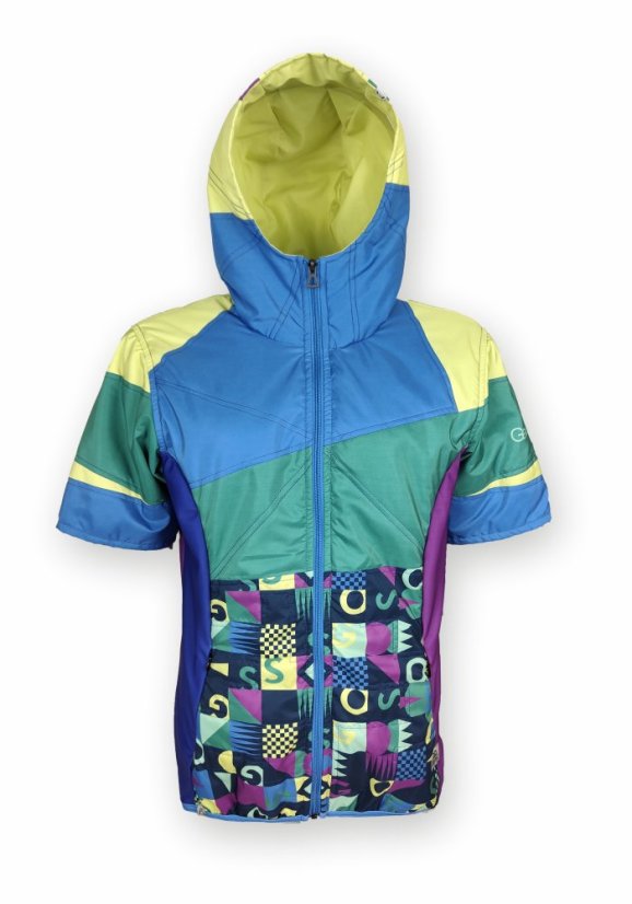 Vesta prošívaná - Písmenka - Varianta: S kapucí, Velikost: 128 - 134