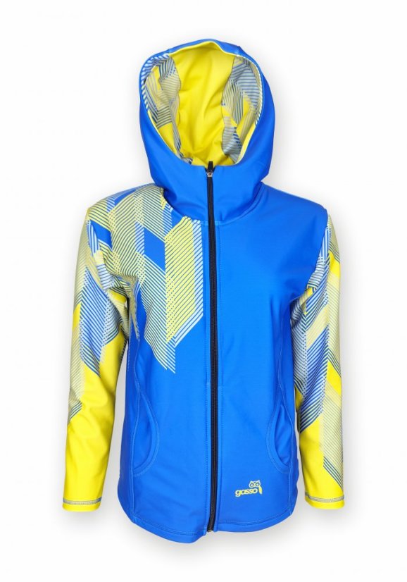 Mikina - Rovnoběžky - modro žlutá