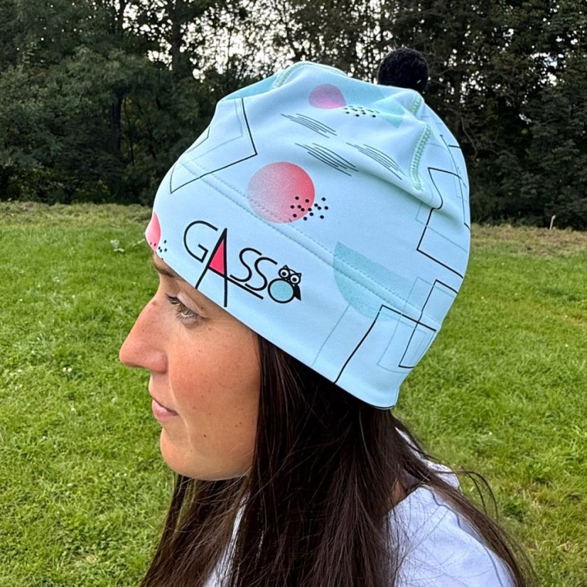 Sportovní čelenka - Geometrická (mentol) - Velikost: L