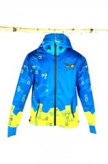 Bunda Softshell Čtverečky a Kolečka - Modrá