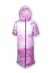 Dlouhá vesta prošívaná - Kopce - růžová