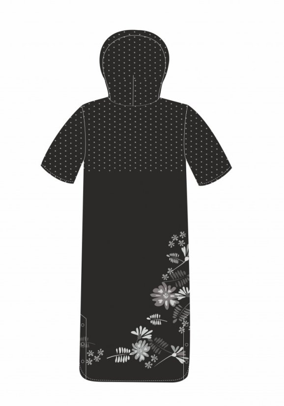 Dlouhá vesta prošívaná - Zimní květy - Varianta: Bez kapuce, Velikost: XL