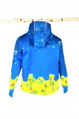 Bunda Softshell Čtverečky a Kolečka - Modrá