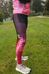 Elastické termo kalhoty - Mraky růžová