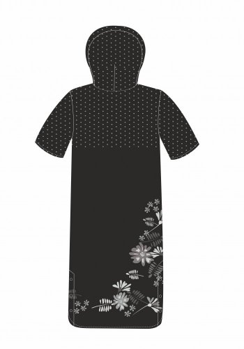 Dlouhá vesta prošívaná - Zimní květy - Varianta: Bez kapuce, Velikost: M